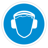 Знак безопасности Работать в защитных наушниках (M03)